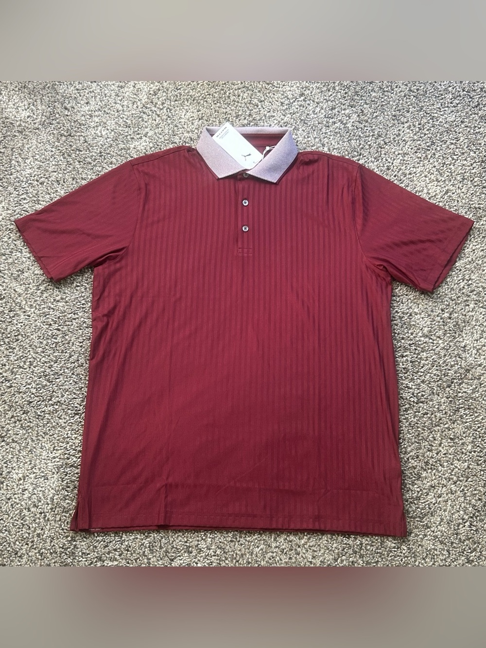 Puma MATTR Men’s Polo Golf Stripe Ruby Shimmer Red Men’s Size XL 632200-03